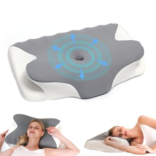 Cervical Neck Pillow for Neck Pain Relief, Ergonomic Contour Orthopedic Cooling Odorless Memory Foam Pillow, High-Density Slow Rebound, Support Side Back Stomach Sleepers with Washable Pillowcase - Image 1