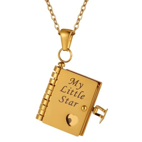 Mujahid Easter Basket Stuffers-A Book Necklace For Daughter-The Most Beautiful Chapter Book Necklace,Gifts for My Daughter: Non-Fading and Hypoallergenic Jewelry Personalized Fashion Jewelry - Image 1
