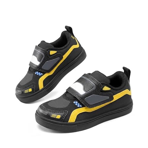 DREAM PAIRS Toddler Boys Sneakers Little Kids Shoes Fun Cartoon Cute Causal Walking Hook and Loop Lightweight,Size 9 Toddler,Black,KKUMFN2515 - Image 1
