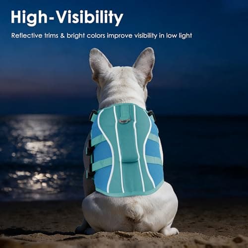 Petglad Dog Life Jacket, High Buoyancy Dog Life Vest with Handle for Swimming Boating, Adjustable Swimming Vest with Reflective Trim for Small Medium Large Dogs - Blue, XL - Thumbnail 5