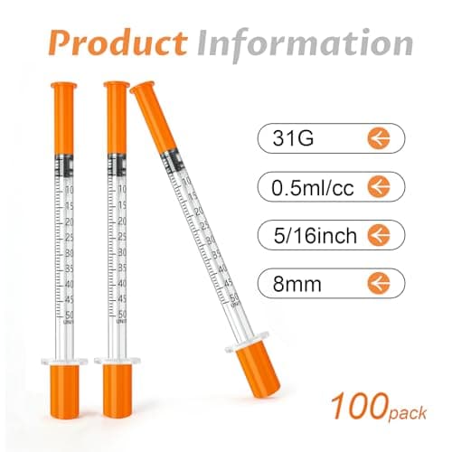 0.5ml 31G 5/16"(8mm), Pack of 100 - Thumbnail 2