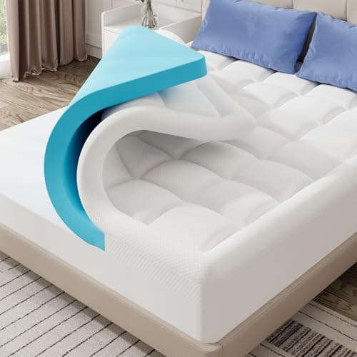 ELEMUSE 3 Inch Queen Size Dual Layer Memory Foam Mattress Topper, 2 Inch Cooling Memory Foam, 1 Inch Luxury Plush Pillowtop, Premium Pressure Relief Bed Pad for Hot Sleepers, Hotel Extra Support - Image 1