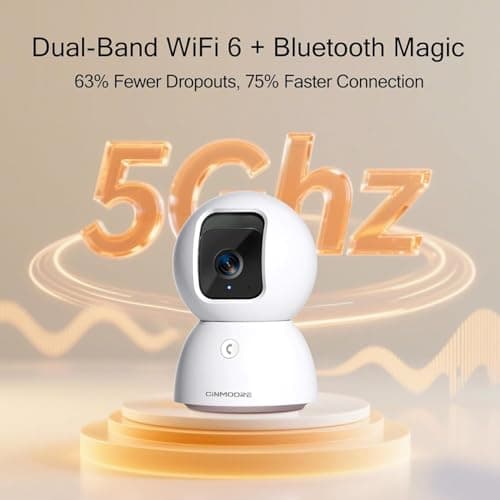 3K 5G Wi-Fi Security Camera Indoor, Backup Battery for Power Outage Protection, Free AI Tracking Facial ID, 5MP Pet/Dog Camera w/ Speaker & Phone App, PTZ Baby Monitor, 0-Glow Night Vision, 2-Way Talk - Thumbnail 3