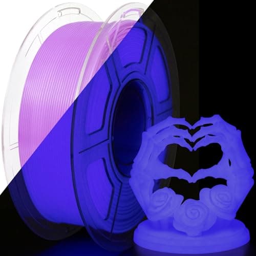 iSANMATE 3D Printer Filament Glow Purple, Glow in The Dark Filament Purple, PETG Filament 1.75 mm,Ideal for Halloween, Christmas & Fall Pumpkin Decorations, 1KG/Spool - Image 1