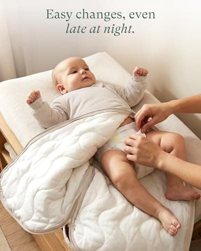 PurComfy Supersoft Long Sleeve Sleep Sack 1.0 TOG, Premium Viscose Made from Bamboo Baby Sleeping Bag 2-Way Zipper Sleep Sack with Sleeves 3-6 Month, Sage - Thumbnail 4