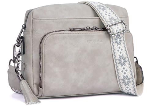 POIUGOYA Crossbody Purses for Women Trendy,Vegan Leather Medium Crossbody Bag,Women's Crossbody Travel Purse Built in Wallet - Image 1