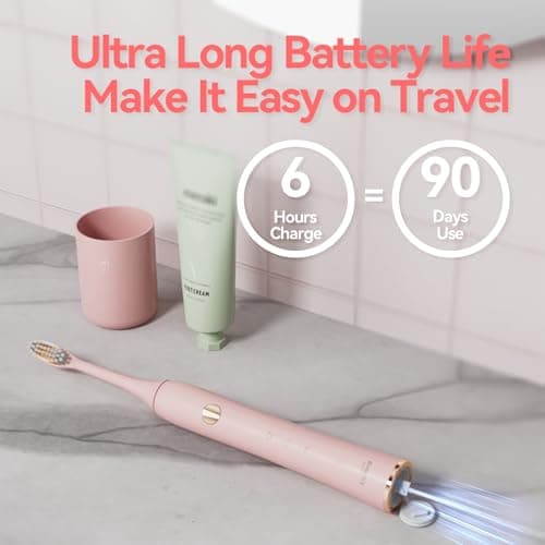 KIWIBIRD K1 MINI Sonic Toothbrush for Teenagers, Slim 85g Lightweight, 90-Day Long Battery, Travel Case & Pouch, IPX7 Waterproof, Sensitive Gums & Teeth, White - Thumbnail 4