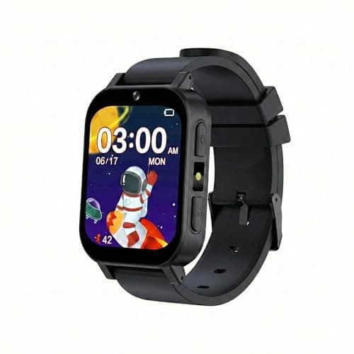 T TICCI Kids Smart Watch for Boys Girls - 1.83" HD Touch Screen, 500mAh Long Battery, Fast Type-C Charging, Games Camera Music Pedometer Torch, Educational Toys for Ages 4-12 Birthday Gift (Black) - Image 1