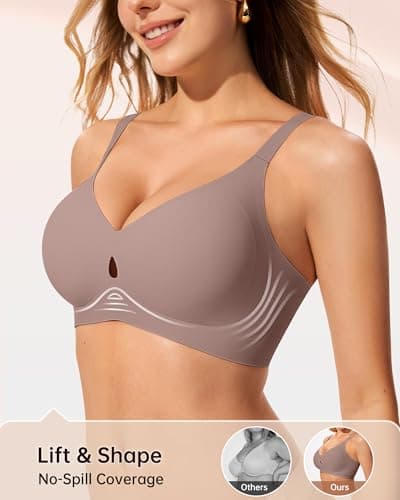 LetsJoli Wireless Bras for Women No Underwire Seamless Push Up Full Coverage Supportive Bralettes Fall Fashion Must Haves(Gray L) - Thumbnail 3