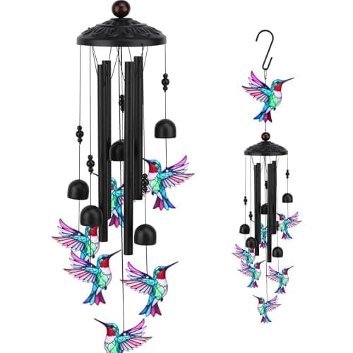Hummingbird Wind Chimes, for Mom Grandma, Birthday Gifts for Women Wife Girlfriend Sister, Unique Anniversary Friendship Gift, Funny White Elephant Gift for Women - Image 1