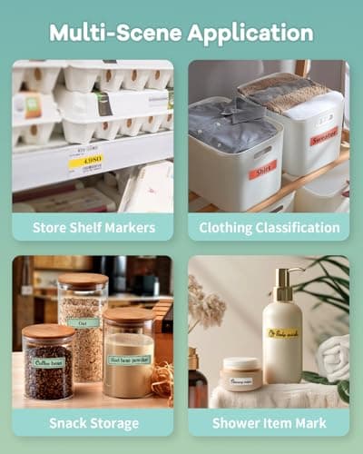 NDYIN Label Maker Machine with Tape, N12 Portable Bluetooth Label Printer, Wireless Mini Label Makers Thermal Sticker with Multiple Templates for Home, Kitchen, School, Office Organization, Green - Thumbnail 4