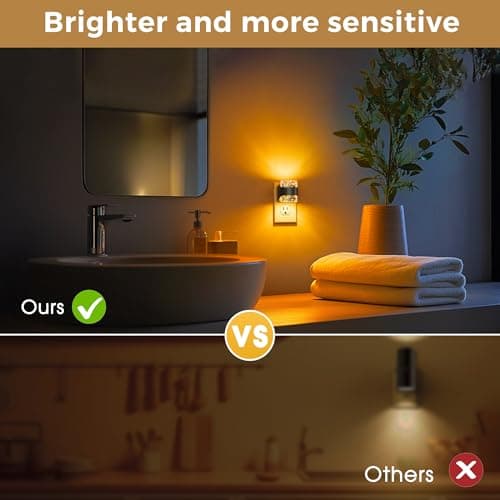 L LOHAS LED Night Light, Bubble Night Lights Plug into Wall, 2 Pack Night Lights with Dusk-to-Dawn Sensor,Dimmable Amber Pulg in Nightlights for Rooms Bathroom Hallway - Thumbnail 6