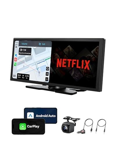 OTTOCAST ScreenFlow, 11.4" Portable CarPlay Screen for Car with Netflix YouTube and Backup Camera for iPhone(iOS 8+) Android Auto(Android 10+), Built-in Apps, Android 13 OS - Image 1