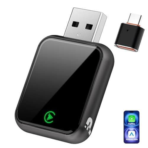 Wireless CarPlay Adapter for iPhone, 2 in 1 Carplay Wireless Adapter for Apple & Android Auto (2016+ Models), Compatible with Cars with Factory Wired Carplay, Car Play Dongle with USB/USB-C(Dark Grey) - Image 1