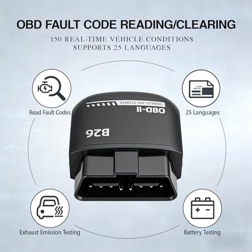 Feronix B26 Bluetooth OBD2 Scanner for iOS & Android - Subscription-Free Engine Code Reader, 2026 Upgraded Engine Diagnostic Tool, Reset Check Engine Light for Temporary & Pending Faults - Thumbnail 3