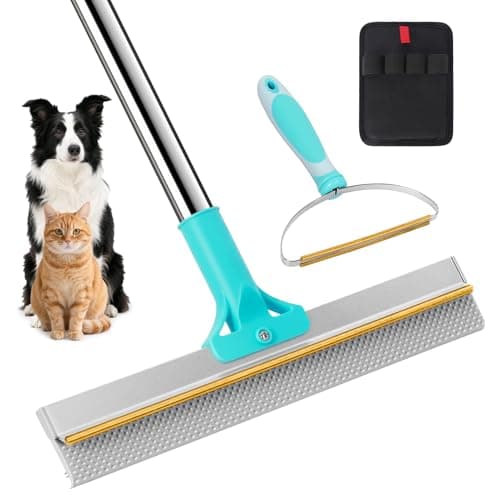 3 in 1 Carpet Rake for Pet Hair Removal, Reusable Pet Hair Remover Broom with 54" Adjustable Long Handle, Dog Cat Carpet Scraper Brush Tool Kit for Cleaning, Dog Fur Broom for Rugs, Mats, Couch - Image 1