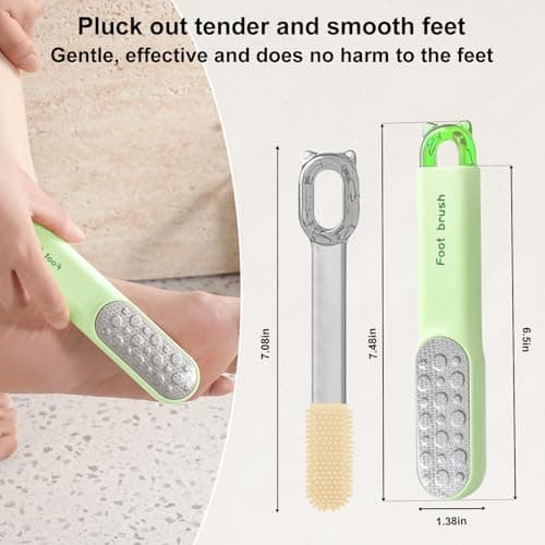VISDOLL Double-Sided Stainless Steel Foot File, Foot Callus Remover & Foot Scrubber, Professional Pedicure Tool for Dry & Wet Feet, Safe Hard Skin Remover for Sensitive Feet, Green (Ergonomic Grip) - Thumbnail 4