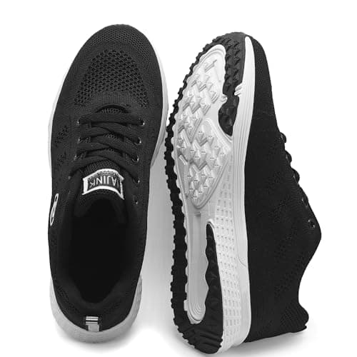 HAJINK Womens Black Casual Sneakers for Women Walking Tennis Shoes Non Slip Breathable Mesh Lightweight Female Running Shoes(Black,7) - Thumbnail 6