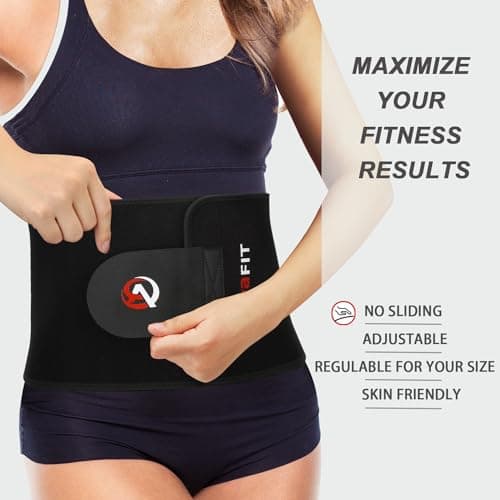 Viyafit Waist Trimmer Belt, Premium Waist Trainer for Women & Men Weight Loss Red - Thumbnail 3