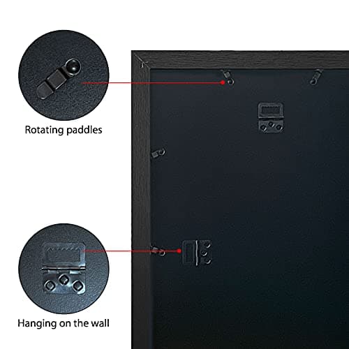 VCK Poster Frame 11x17 Set of 3, Wood Black Picture Frame, Wall Gallery Photo Frames, 3 Pack - Thumbnail 6