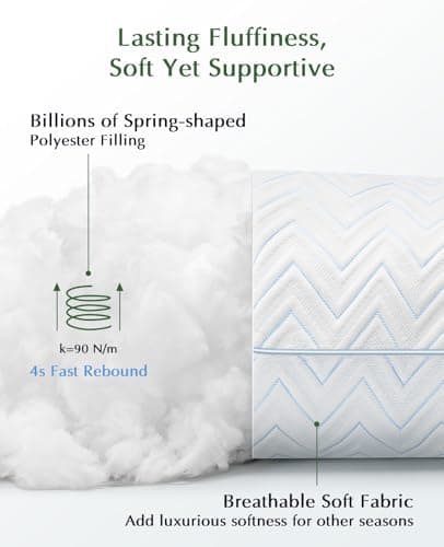 DIORIS Pillows Queen Size Set of 2 - Luxury Hotel Collection Bed Pillows for Sleeping, Supportive Fluffy Down Alternative Microfiber Filled for Back, Stomach Sleepers - Thumbnail 3