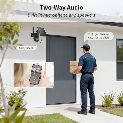 WY-LINK Solar Camera Outdoor Wireless, 360° Cameras for Home Security, Two-Way Talk, Auto Tracking, Light Alarm, Color Night Vision - Thumbnail 5