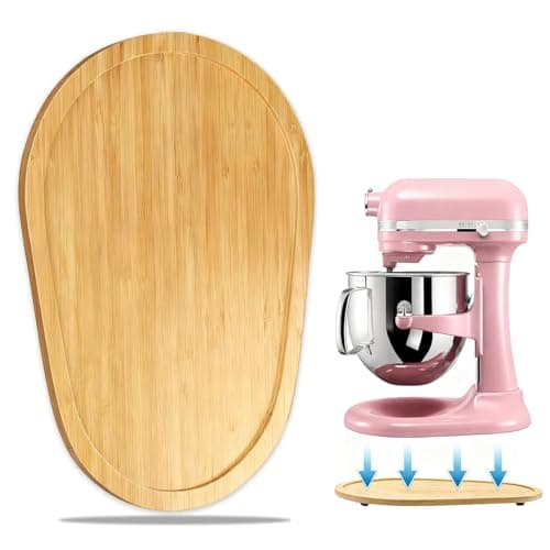 Bamboo Mixer Slider Compatible with KitchenAid 5-8 Qt Bowl Lift Stand Mixer, Appliance Sliding Mat Accessories and Attachments for Kitchen Aid, Countertop Moving Tray - Image 1