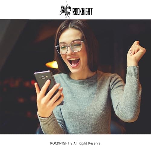 ROCKNIGHT Blue Light Blocking Glasses for Computer Eye Strain Women Clear Frame Gaming Phone Computer Glasses - Thumbnail 2