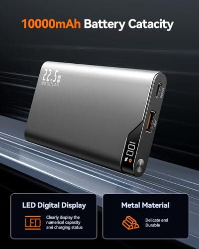 Kuulaa 2-Pack 10000mAh Portable Charger Power Bank, 22.5W Fast Charging Slim Battery Pack with USB-C in/Output & LED Display, Compatible with iPhone 17-12 Series, Samsung, Android - Thumbnail 2