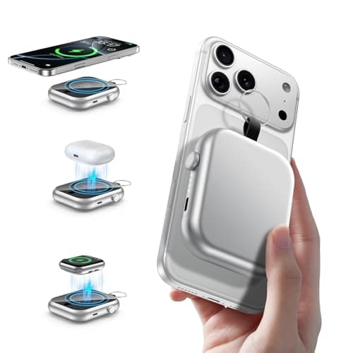 MIZUIA Small Portable Charger - for MagSafe Battery Pack 6000mAh, 3-in-1 Magnetic Wireless PowerBank for Apple Watch, 22.5W Fast Charging Power Bank for iPhone 17 Pro Max/16/15/14/13/12 - Image 1