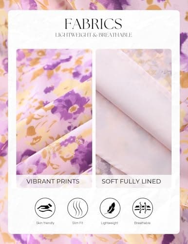 Belle Poque Purple Floral Dress for Women Spaghetti Strap Midi Sundress 2026 Summer Spring A line Casual Cute Dresses M - Thumbnail 6