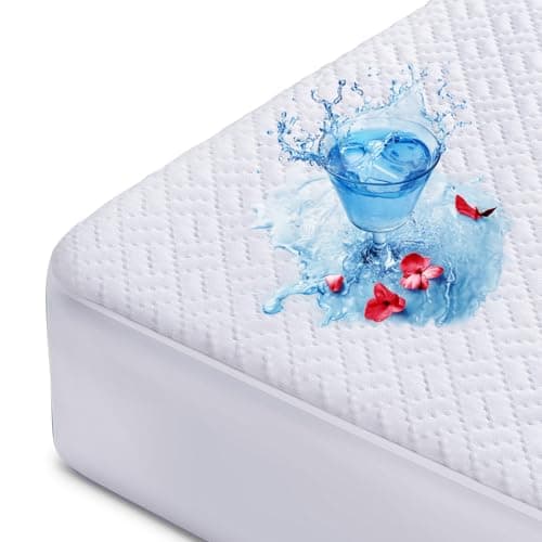 Hanherry 100% Waterproof Mattress Protector Queen Size, Mattress Cover 3D Air Fabric Cooling Mattress Pad Cover Smooth Soft Breathable Noiseless, 8''-21'' Deep Pocket - Image 1