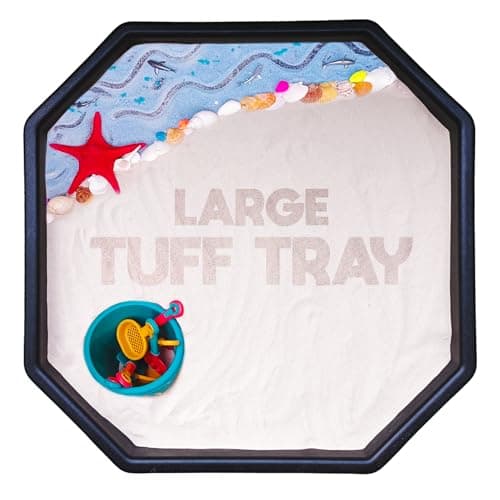 Learning Through PLAYtrays Tuff Tray 35.4” Large [Classic Black] – Sensory Play Tray for Kids, Toddler Sensory Bin for Sand & Water Play, Montessori Activities, Sandbox, Classroom & Home Use - Image 1