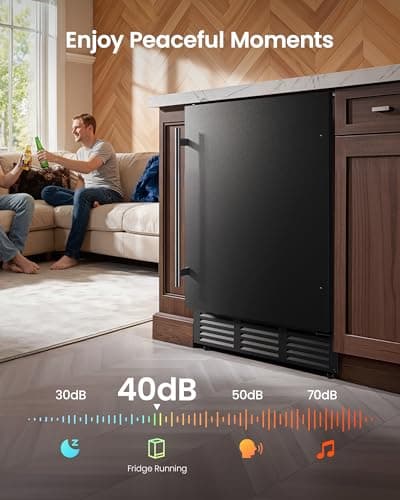 ICEVIVAL 24 Inch Beverage Refrigerator, 180 Can Under Counter Fridge, Stainless Steel Beer Fridge for Built-in & Freestanding, Outdoor Refrigerator for Soda, Beer, Wine (Black) - Thumbnail 6