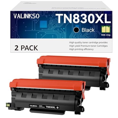 Valinkso TN830XL Toner for Brother Printer Compatible for Brother TN830XL TN830 TN-830XL TN830XL/V/R for HL-L2460DW DCP-L2640DW MFC-L2820DW HL-L2405W MFC-L2807DW MFC-L2900DW Printers (2 Black)