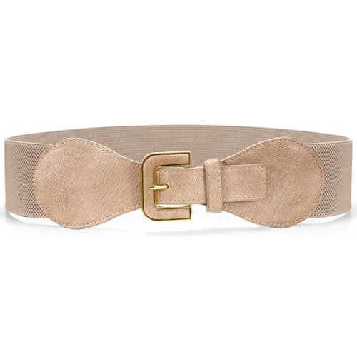 SUOSDEY Wide Waist Belt for Women Dresses Elastic Chunky Belt with Gold Buckle Fashion Thick Stretchy Ladies Belt - Image 1