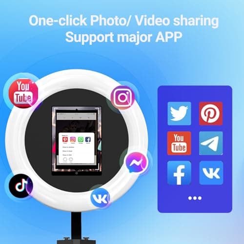 Portable Photo Booth Stand Shell with Flight Case, Fits for 12.9in 11in 10.9in 10.2in Ipad,Selfie Photo Booth with ChackTok PhotoBooth VIP Member,Ideal for Parties,Wedding and Events - Thumbnail 4