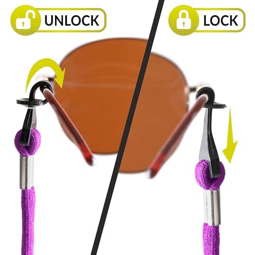 SIGONNA Eye Glasses String Holder Strap - Eyeglass Straps Cords for Men Women - Eyeglass Holders Around Neck - Sunglasses String Chain Lanyard Retainer - 4 Pcs Green Purple - Thumbnail 2