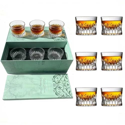 ANCRIA Whiskey Glass Set of 6 – Premium Lowball Glasses (4 oz) forScotch Cocktail Rum Cognac Vodka Liquor – Crystal-Clear Old Fashioned Glasses Perfect Holiday Gifts - Image 1