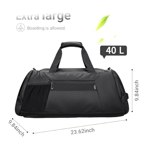 reeyee 40L Convertible Gym Duffel Bag Backpack, Water Repellent Sports Travel Bag with Shoe Compartment, Wet Pocket & Insulated Cooler, 3-in-1 Weekender Carry On Bag for Men Women - Thumbnail 3
