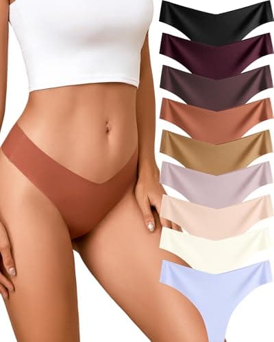 Take Talk Womens Underwear Seamless Thongs 9 Pack Sexy Panties No Show V-waisted Invisible Tangas for Fitness Clothing - Image 1