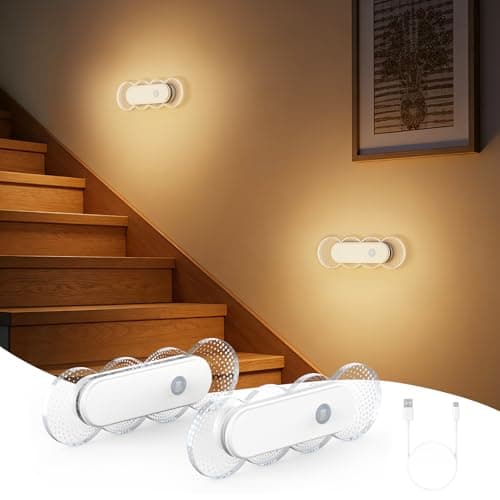 Kitloo Rechargeable Motion Sensor Night Light, Battery Operated LED Night Light for Kids, Nursery, Bathroom, Toilet, Hallway, Stairs, Closet, Kitchen & Cabinet – Cordless Magnetic Wall Sconce, 2 Pack - Image 1