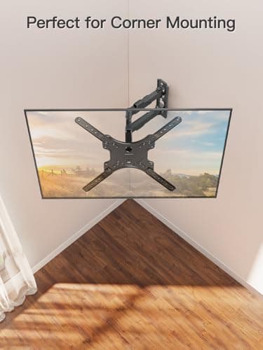 ELIVED TV Wall Mount for Most 26-60 Inch TVs, Swivel and Tilt Full Motion TV Mount with Single Stud Perfect Center Design, Wall Mount Bracket Max VESA 400x400mm, Corner Mount Holds up to 77 lbs. - Thumbnail 6