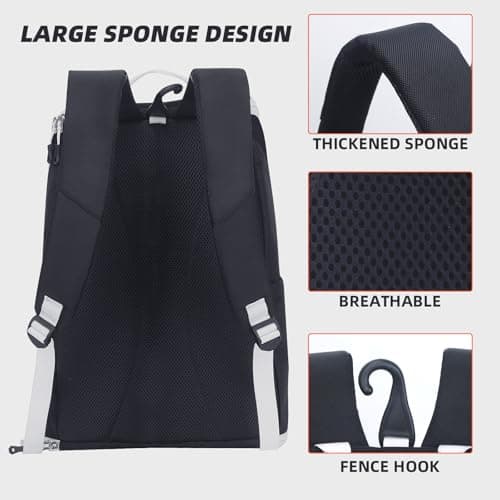 Tennis Backpack, Team Tennis Racket Bag for Men & Women, Sport Bags for Tennis Pickleball Badminton with Shoes Compartment - Thumbnail 6
