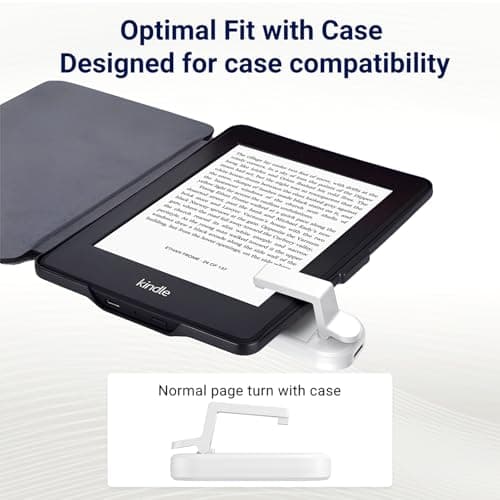 DATAFY [Case-Friendly] Page Turner for Kindle Paperwhite Oasis Kobo eReaders, Camera Camcorder Remote Controls, Page Turner Clicker for ipad Tablets Reading Novels with Wrist Strap Storage Bag - Thumbnail 4