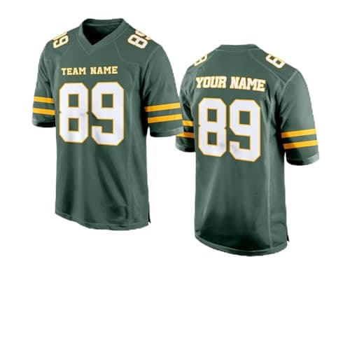 Green White Custom Football Jersey for Women Men Team Clothing Name Number Jerseys Personalized Shirt Youth Kids Customized Football Uniform Fans Birthday Gift - Image 1