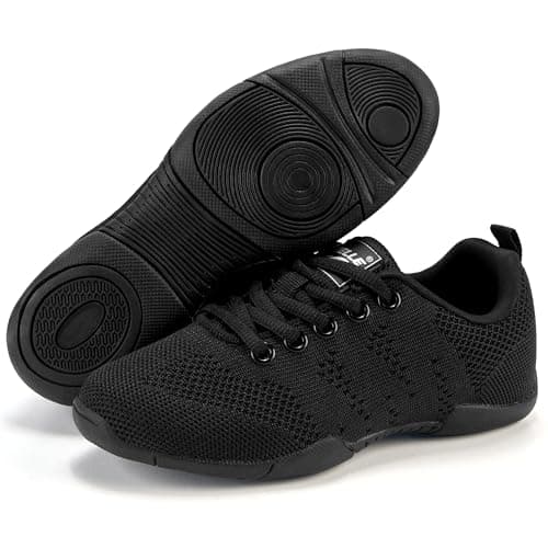Stelle Cheer Shoes for Girls and Women Lightweight Youth Cheerleading Dance Sneakers Athletic Training Tennis Shoes(Black-Women,6MW) - Image 1