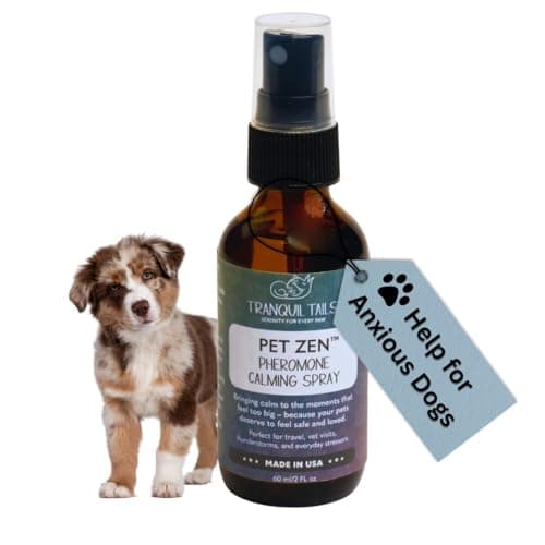 Tranquil Tails Pet Zen Pheromone Calming Spray for Dogs - Made in The USA - Alcohol-Free - for Carriers, Bedding, Travel & Vet Visits - Image 1