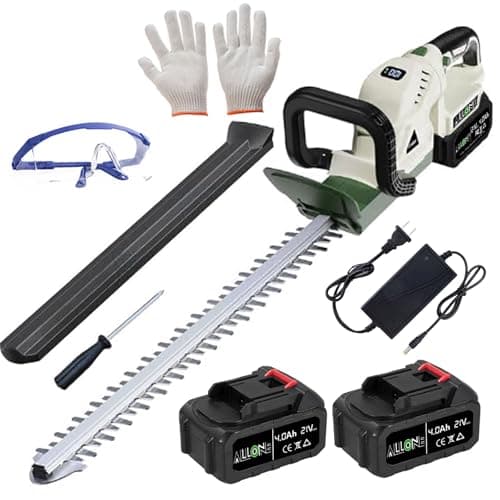 20'' Hedge Trimmer Cordless, 2 x 4.0Ah Electric Brushless Handheld Bush Clipper with Battery and Fast Charger, Power Digital Display Grass Shrub Trimmer Rotatable Head, Lightweight & 2/3" Blade Gap - Image 1