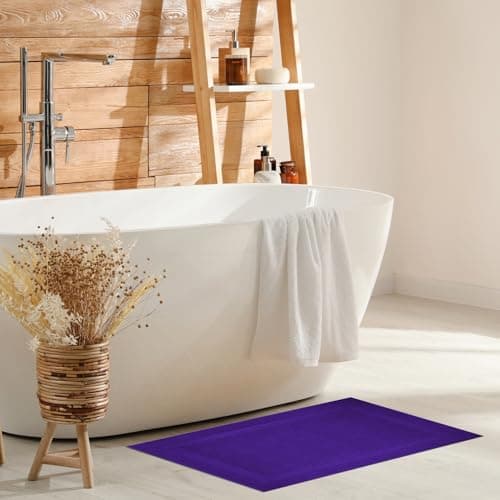Infinitee Xclusives Premium Cotton Bath Mats for Bathroom – Pack of 2 | 34x22 Inches | Ultra Soft, Super Absorbent, Non-Slip, Machine Washable Mats (Profound Purple) [Not a Rug] - Thumbnail 6